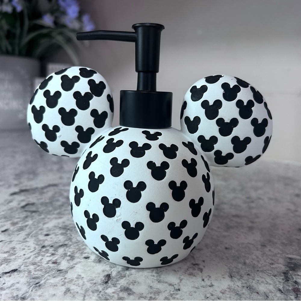Disney Black & White Mickey Ear Soap Dispenser